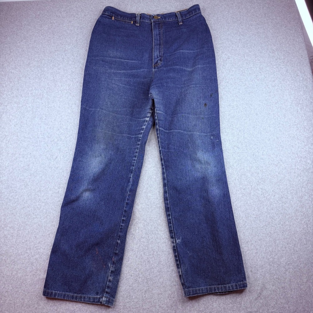 Vintage Wrangler Misses Full Fit Jeans Size 16 High Rise Straight Leg Blue USA